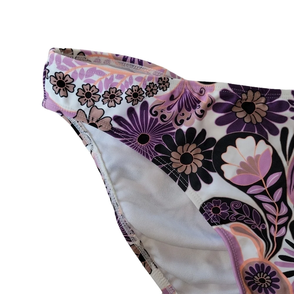 Salt + Cove NWT Junior's Purple Paisley Hipster Bikini Bottoms Size L